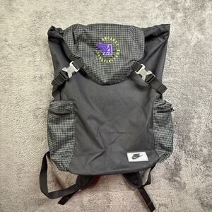 Nike Arcadia Invitational Backpack Heritage Drawstring Buckle Close Grid Black